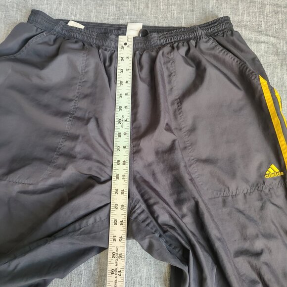 Vintage adidas Track Pants Size XL Charcoal Yellow Mesh Lined Athletic - Picture 4 of 16